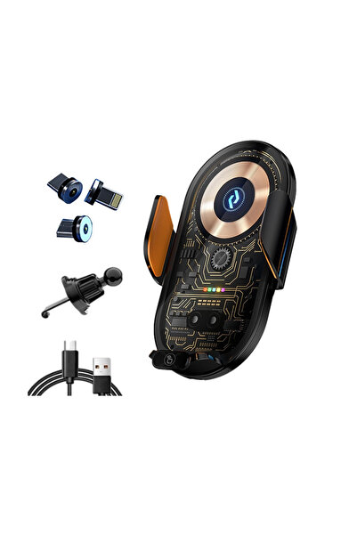 BLUE İNTER Kablosuz Şarj Araba için Manyetik Elektrikli Telefon Tutacağı Şık ...