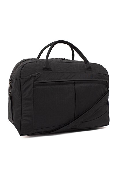 KAFF Büyük Boy Siyah Unisex Önü Cepli Ayarlanabilir Omuz Askılı Spor Fitness El Ve Seyahat Çantası -00815