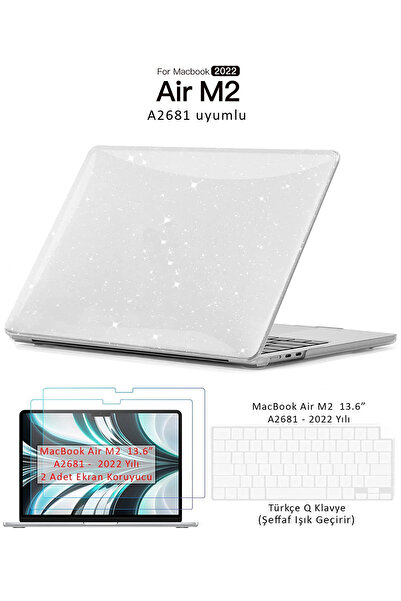 ZMOBILE Macbook Air M2 M3 M4 13.6" A2681 A3113 A3240 Simli Set Kılıf Klavye K...