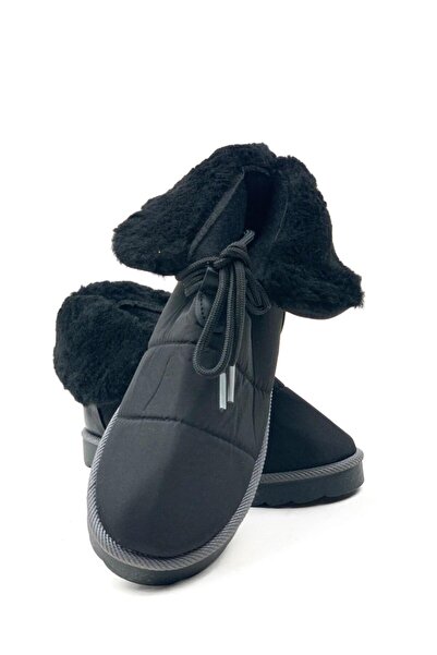 bescobel Μαύρο ύφασμα Parşüt - Γυναικείες χειμερινές μπότες χιονιού BT311