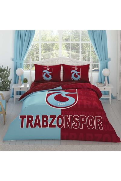 Taç Σετ κρεβατιού διπλό βαμβακερό λογότυπο Trabzonspor Fragment με άδεια χρήσης