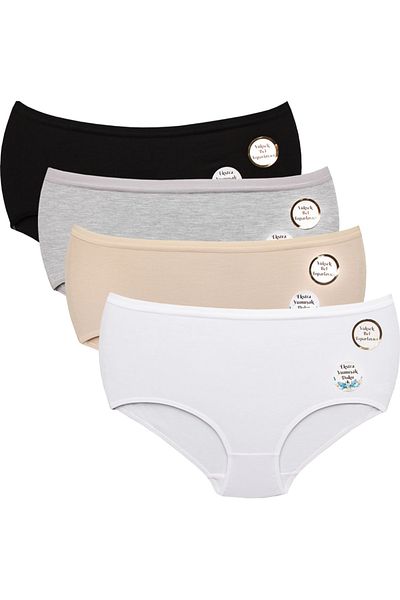 FOURAA Women's Premium Series Extra Soft Comforting High Waist Daily Panties - Pack of 4