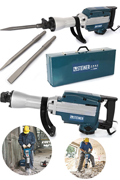 STEİNER Alman Profesyonel 5200 Watt Elektrikli 16 Kg 58 Joule Kırıcı Delici Hilti 65Mm + Kesici ve Kırıcı Uç
