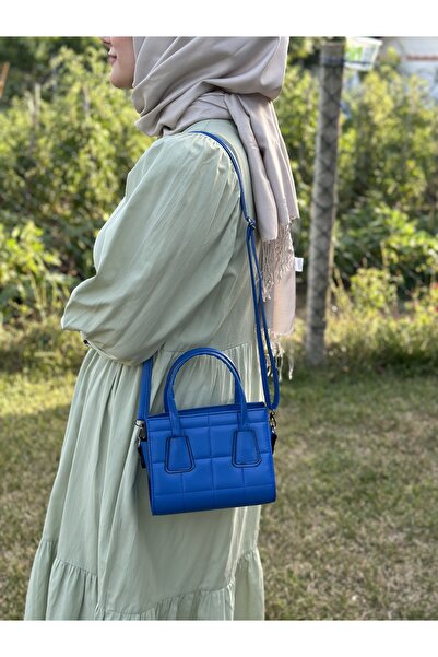 Molie albastru cobalt Geantă de mână și de umăr pentru femei, de dimensiuni m...