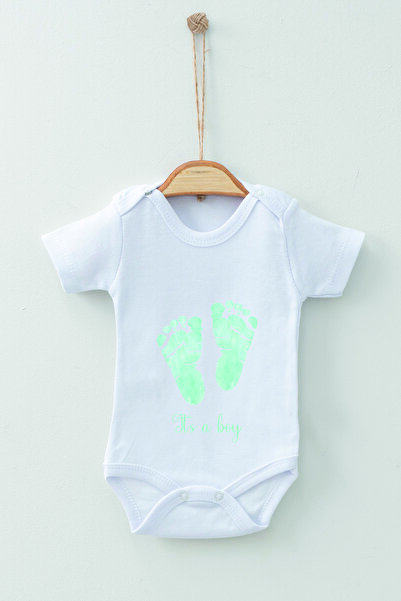 ADABEBEK 100% Cotton Organic Its A Size Short Sleeve Badi Baby Bodysuit