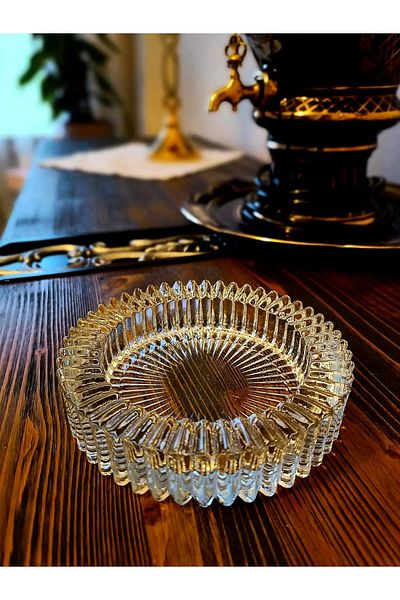 LOVYCO Crystal Luxury Glass Ashtray Glass Ash Tray Cigar Ash Tray Large Size 14 CM
