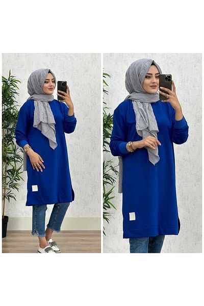 azzebutik 8390 FAIRY COATED TUNIC K25 SAX