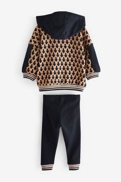 Next Baby Cotton Brown Bunny Zip Hooded Top and Bottom Set