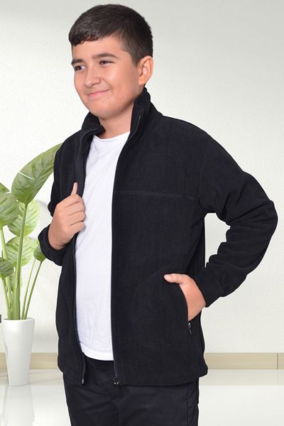 yakamor Winter Thick Black Boy's Fleece Coat