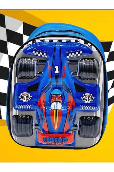 Uniquerrs Rucsac ghiozdan pentru grădiniță cu imprimeu Formula Racing Car pentru băieți