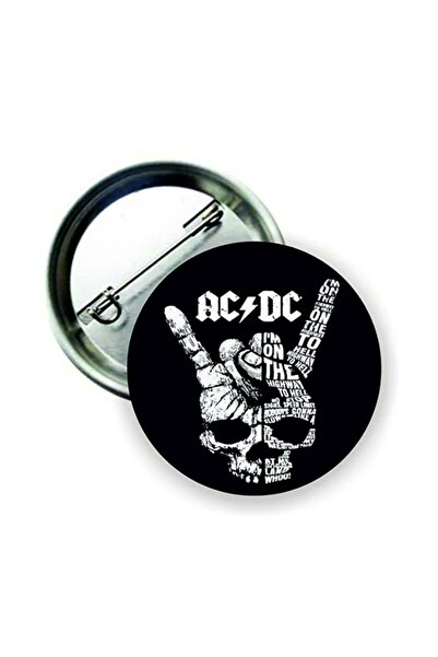fırsatlar diyarı Ac/dc Skull Hard Rock Kurukafa Kafatası Buton Rozet
