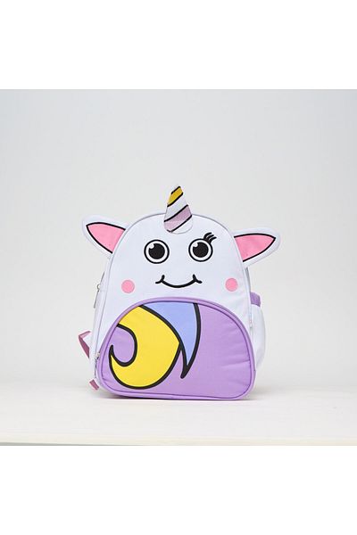 ZOOZY Rucsac cu cuib de grădiniță cu unicorn alb, geantă de școală pentru copii, fete, unicorn