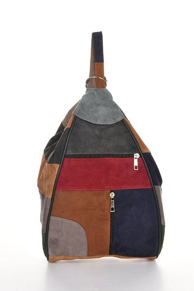 fubileather Rucsac de damă din piele naturală de piele de căprioară, geantă cu curea de umăr