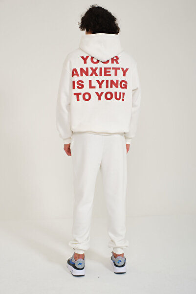 SELF CONTROL ТВОЯ ТРИВОГА БРЕШЕ ТОБІ Преміальний спортивний костюм з капюшоном і кишенями