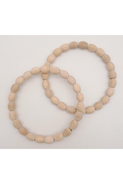 angel çanta aksesuar Accesoriu Geanta Angel 12 cm Bratara Ovala din Lemn cu margele Model Lemn Crud Maner Dublu