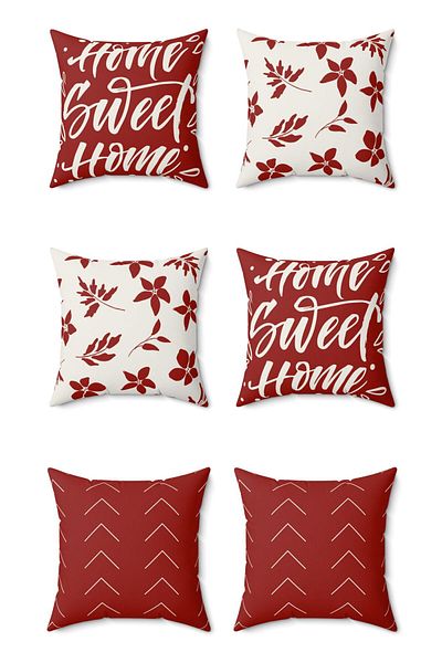 FUS BLUE Red 6-Piece Throw Pillow Case