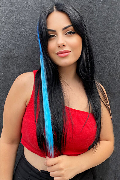 TAKIŞTIR Postă de păr cu fixare laterală, culoare albastră, 50 cm