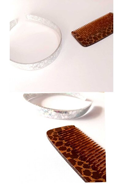 ÇEÇEN HOME Set pieptene-coroniță cu sclipici Pieptene de păr Coroana de păr