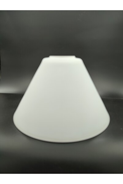KUĞULU AVİZE CAMI.KONİK,BEYAZ RENKLİ,(E.27).çapı:22.00cm;h:13.00cm.