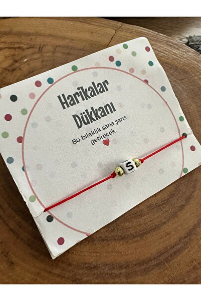 HARİKALAR DÜKKANI سوار Lucky باللون الأحمر مع حروف S - Ş وتفاصيل مكرامية