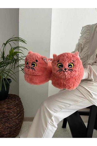 Behtah Kundura Παντόφλες Cute Cat Figure Χειμερινές άνετες μαλακές μπότες για το σπίτι Παπούτσια για το σπίτι