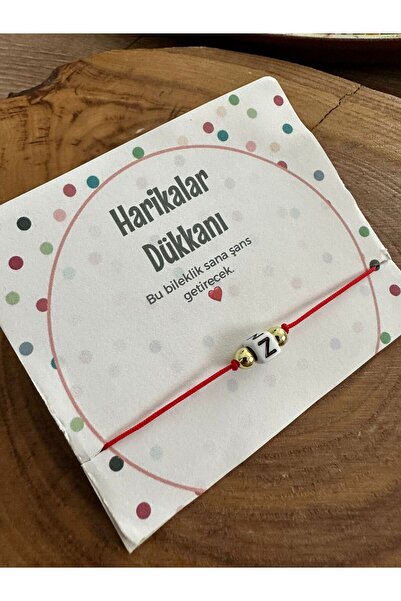 HARİKALAR DÜKKANI سوار لاكي أحمر مع تفاصيل مكرامية حرف Z