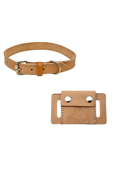 TB Leather Airtag Collar - Real Leather Collar and Airtag Case
