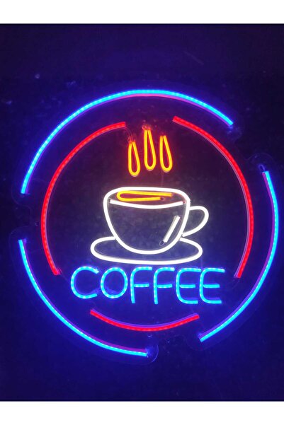 dekoraven Coffe Kahve Neon Led Tabela kafe bar Dekoratif Aydınlatma (50x50cm)