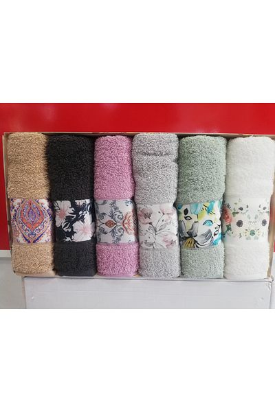 Çapa Home Gift Daily Door 6 Pieces Hand Face Towel Set 50 X 90