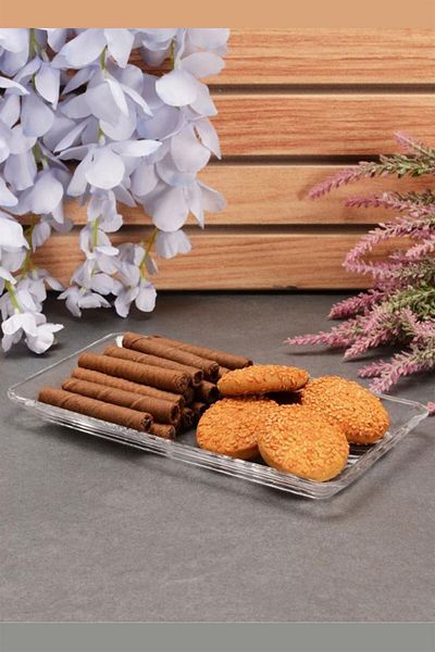 Paşabahçe 68153 Madlen 2-Piece Rectangular Small Serving Plate 22x12 Cm