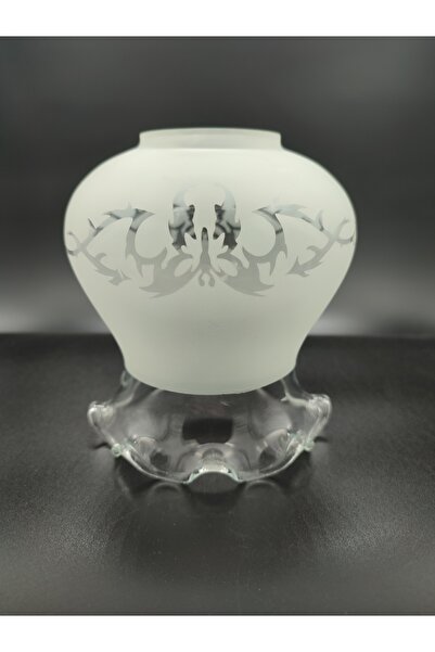 KUĞULU Avize Camı.mat-şeffaf,çiçekli.8 Volanlı.(E.27)normal Ampule Göre.