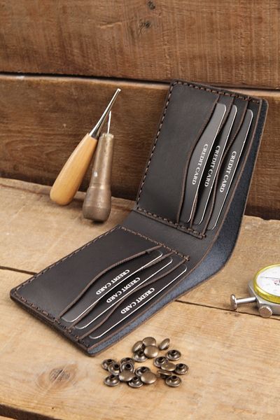 New Coast Leather 1900's Γνήσιο & Πραγματικό Δέρμα 100% Χειροποίητο Μαύρο Ανδρικό Πορτοφόλι