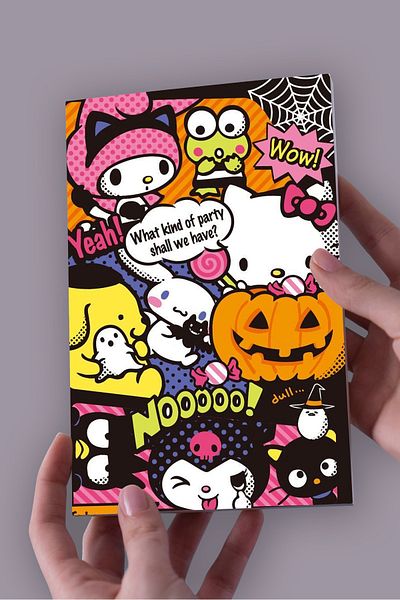 Namgo Hello Kitty Kuromi Caiet personalizat de Halloween 6 A5 necăptușit (50 de coli) Hello Kitty