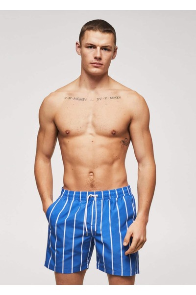 MANGO Man Çizgili deniz şortu
