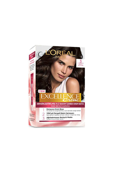 Excellence Loreal Paris Excellence Creme Saç Boyası - 3 Koyu Kestane