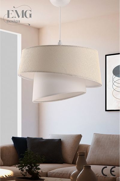 Emg DesiGn Magnolia Modern Fabric Headboard 2-Tier Bedroom Children's Room Living Room Kitchen Hallway Chandelier