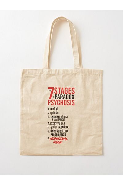 w house Gusseted Cloth Shoulder Bag 03613 - UMBRELLA ACADEMY 2: THE 7 STAGES IN PARADOX PSYCHOSIS (WHITE)