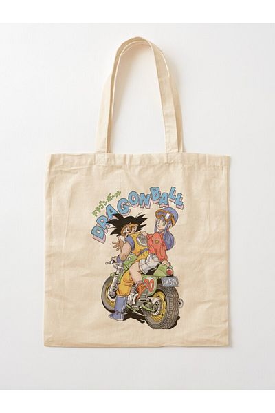 w house Gusseted Cloth Shoulder Bag 05287 - Goku and Bulma - Dragon Ball