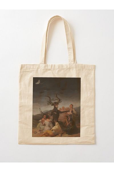 w house Gusseted Cloth Shoulder Bag 15152 - Goya - Witches' Sabbath (Unedited Version)- BigArt