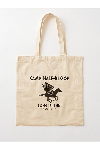 w house Gusseted Cloth Shoulder Bag 08676 - Camp Half-Blood logo