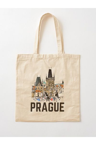 w house Gusseted Cloth Shoulder Bag 14912 - Charles Bridge Tower - Prague
