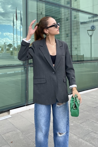 Nazliye Design Printed Lined Blazer Jacket