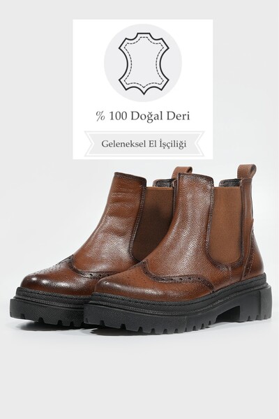 TUNAELLİ KADIN TABA HAKİKİ DERİ 35-41 NUMARA CHELSEA BOT & BOOTİE