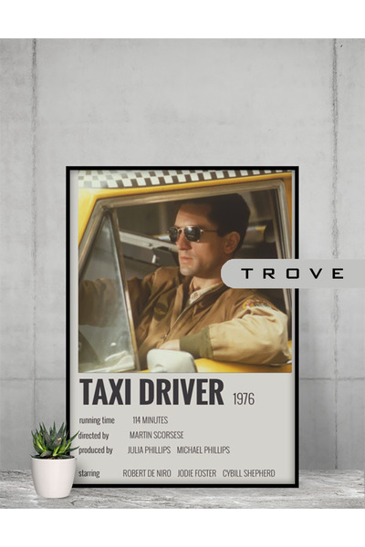 caddehediye TAXI DRIVER POSTER AHŞAP MDF ÇERÇEVE GÖRÜNÜMLÜ TABLO ÇEŞİTLİ EBAT...