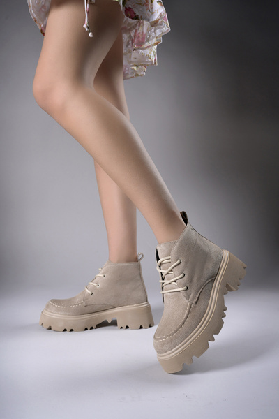 Riccon Faanlian Γυναικείες Μπότες 0012818 Beige Suede