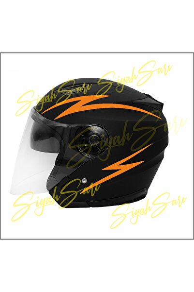 S&S HEDİYELİK EŞYA Motor Kask Yıldırım Şimşek 2 Adet Sağ Sol Araba Sticker Mo...