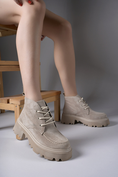 Riccon Faanlian Γυναικείες Μπότες 0012818 Beige Suede