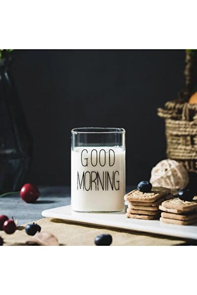 BLUE SİDE Isıya Dayanıklı Good Morning Günaydın 300 ml Borosilikat Cam Bardak...