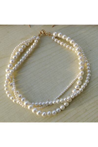 Galibarda Çoklu Inci Chokerkolye