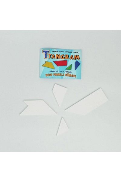 Tes Yayıncılık لعبة ذكاء T Tangram مكونة من 100 كتيب مهمة و4 قطع Tangram